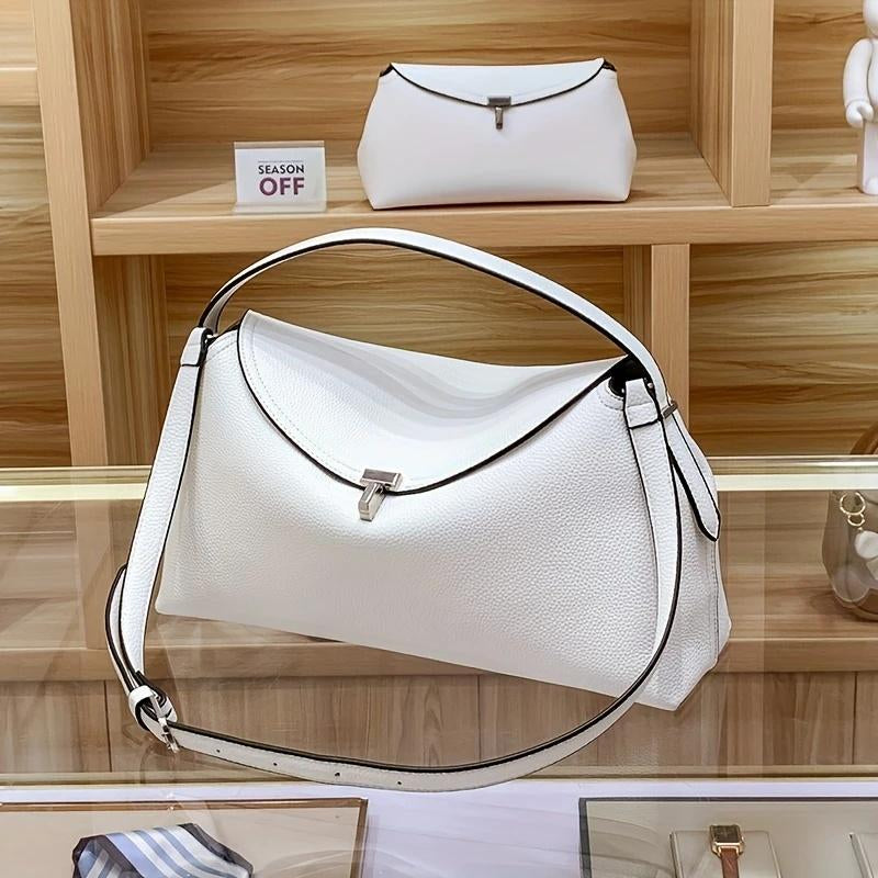 Sweden'S Niche TOTEME 2025 Newfashion Light Luxury Shoulder Bag - Soft Commuter Totewith Adjustable Strap, Detachable Sash, and Cotton Liningavailable in Deep