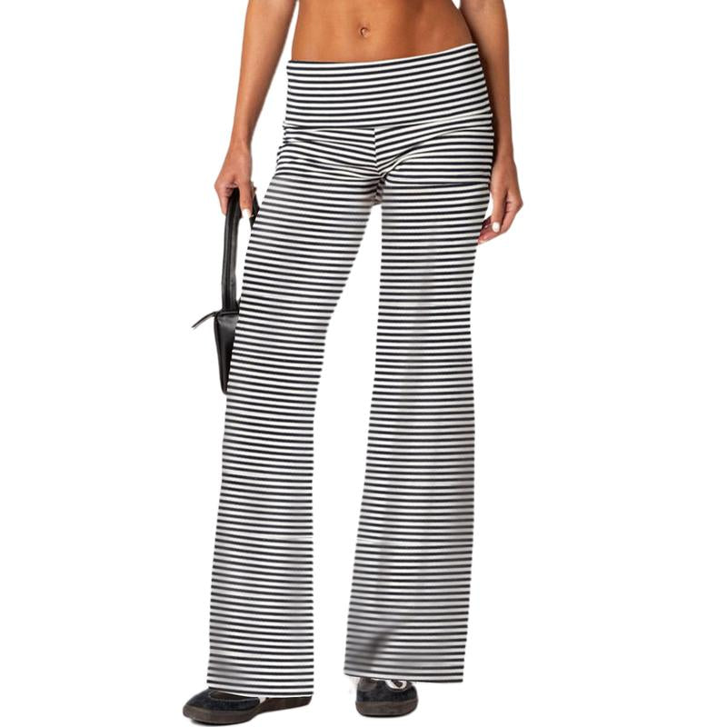 Lounge Yoga Pants for Women Fold over Low Waist Wide Leg Sweatpants Flare Leggings Bell Bottoms Y2K Foldover Pants