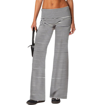 Lounge Yoga Pants for Women Fold over Low Waist Wide Leg Sweatpants Flare Leggings Bell Bottoms Y2K Foldover Pants