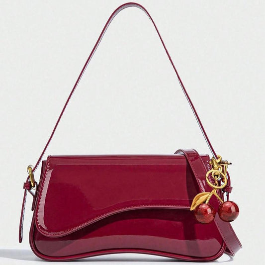 〖Valentines Day〗Women'S Solid Color Shoulder Bag,Valentine’S Day Gift,Fashionable PU Leather Crossbody Bag for Daily Used, Elegant Magnetic Closure Flap Saddle Bag, Casual Trendy Versatile High-Quality Daily Commuting Bag,For Girlfriend