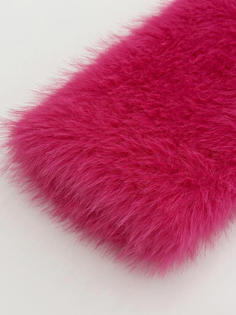 Women'S Long Faux Fur Coat, Loose Fit Winter Outerwear, Elegant Plain Design, Warm Fashionable Jacket for Fall & Winter