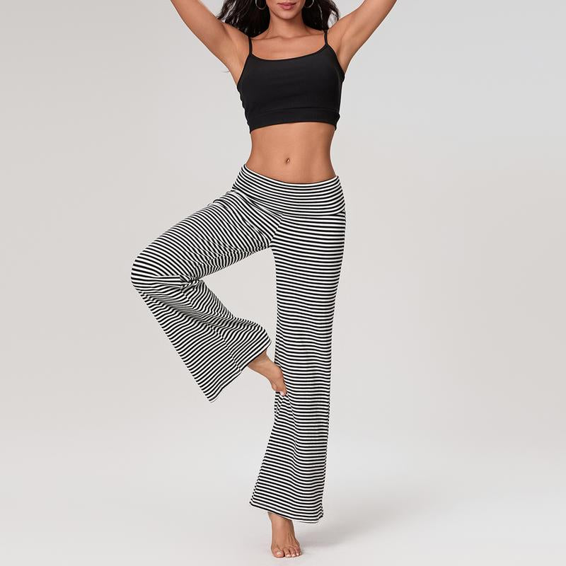 Lounge Yoga Pants for Women Fold over Low Waist Wide Leg Sweatpants Flare Leggings Bell Bottoms Y2K Foldover Pants
