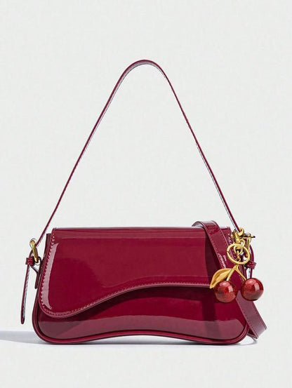 〖Valentines Day〗Women'S Solid Color Shoulder Bag,Valentine’S Day Gift,Fashionable PU Leather Crossbody Bag for Daily Used, Elegant Magnetic Closure Flap Saddle Bag, Casual Trendy Versatile High-Quality Daily Commuting Bag,For Girlfriend