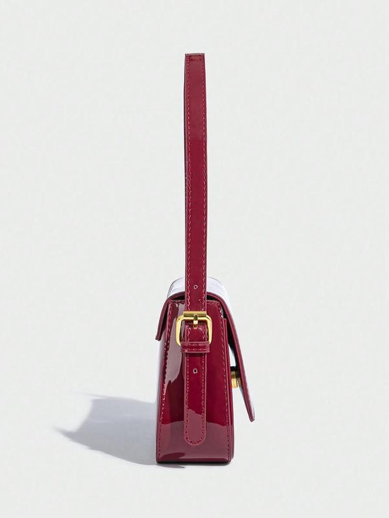 〖Valentines Day〗Women'S Solid Color Shoulder Bag,Valentine’S Day Gift,Fashionable PU Leather Crossbody Bag for Daily Used, Elegant Magnetic Closure Flap Saddle Bag, Casual Trendy Versatile High-Quality Daily Commuting Bag,For Girlfriend