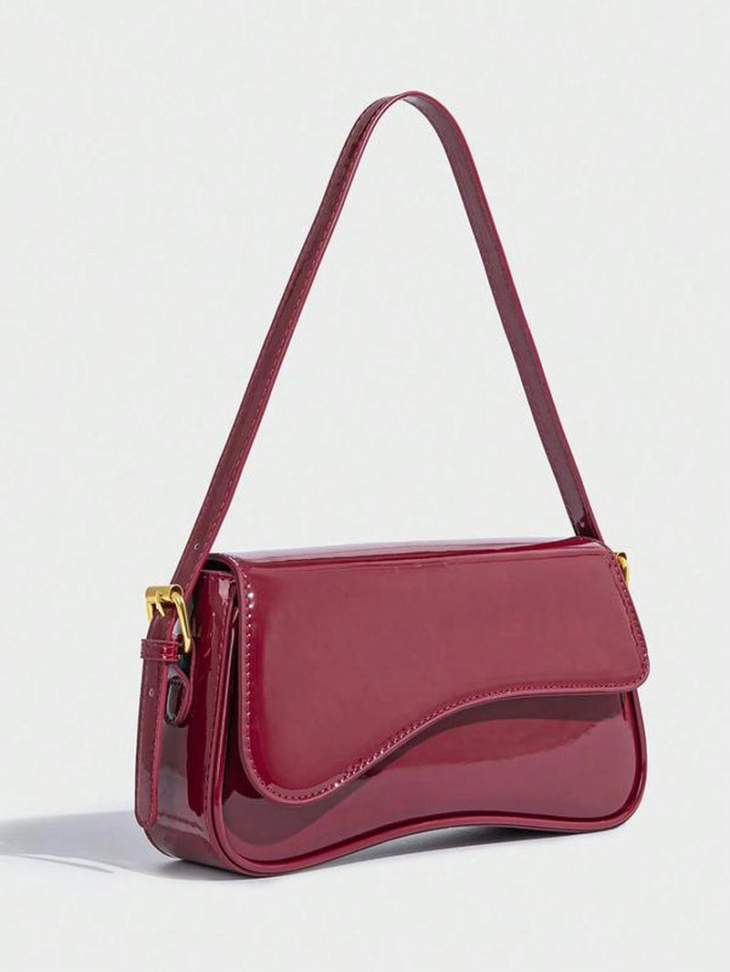 〖Valentines Day〗Women'S Solid Color Shoulder Bag,Valentine’S Day Gift,Fashionable PU Leather Crossbody Bag for Daily Used, Elegant Magnetic Closure Flap Saddle Bag, Casual Trendy Versatile High-Quality Daily Commuting Bag,For Girlfriend