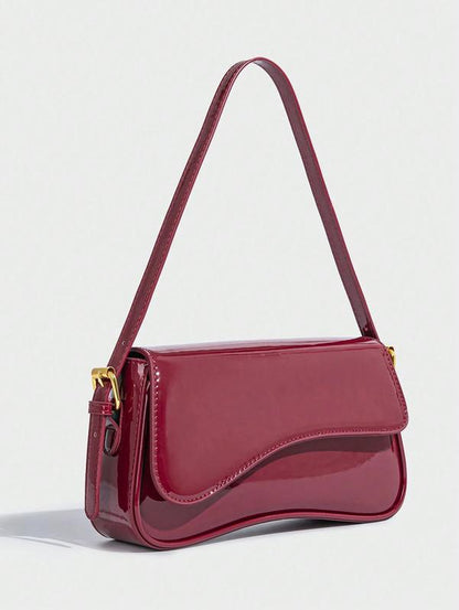 〖Valentines Day〗Women'S Solid Color Shoulder Bag,Valentine’S Day Gift,Fashionable PU Leather Crossbody Bag for Daily Used, Elegant Magnetic Closure Flap Saddle Bag, Casual Trendy Versatile High-Quality Daily Commuting Bag,For Girlfriend