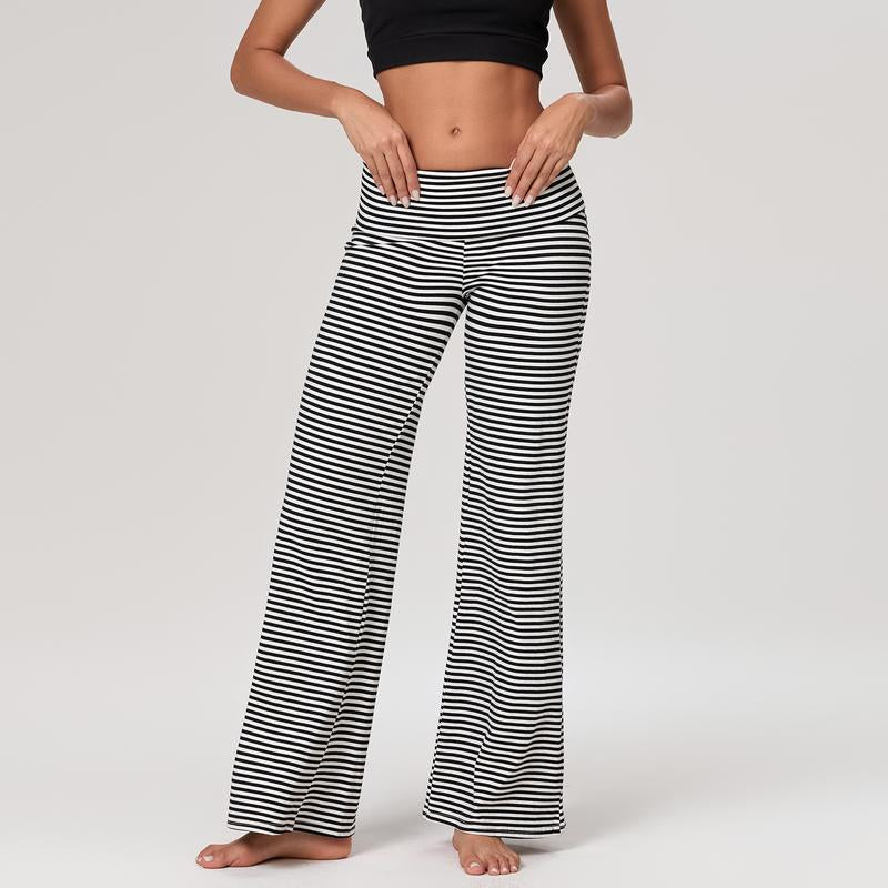 Lounge Yoga Pants for Women Fold over Low Waist Wide Leg Sweatpants Flare Leggings Bell Bottoms Y2K Foldover Pants