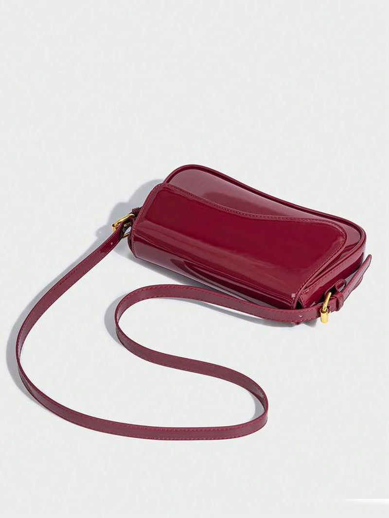 〖Valentines Day〗Women'S Solid Color Shoulder Bag,Valentine’S Day Gift,Fashionable PU Leather Crossbody Bag for Daily Used, Elegant Magnetic Closure Flap Saddle Bag, Casual Trendy Versatile High-Quality Daily Commuting Bag,For Girlfriend