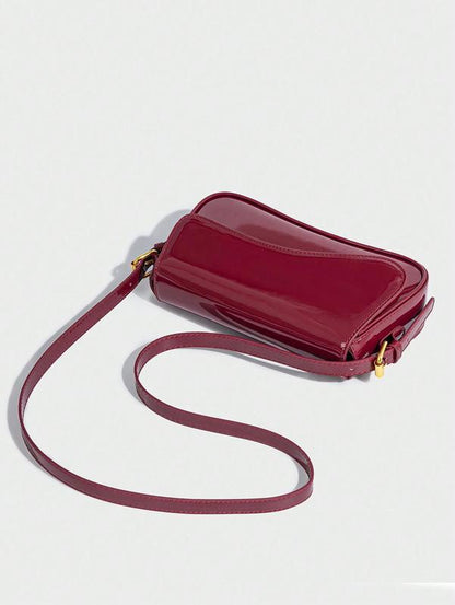 〖Valentines Day〗Women'S Solid Color Shoulder Bag,Valentine’S Day Gift,Fashionable PU Leather Crossbody Bag for Daily Used, Elegant Magnetic Closure Flap Saddle Bag, Casual Trendy Versatile High-Quality Daily Commuting Bag,For Girlfriend