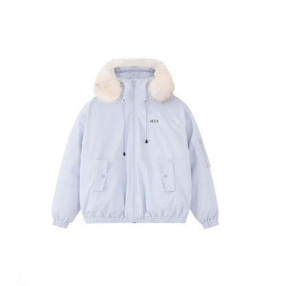 F426 Official Store Winter Warm Large Fur-Collar Utility Parka down Jacket