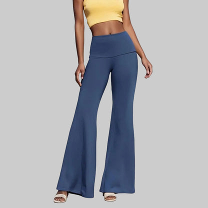 Lounge Yoga Pants for Women Fold over Low Waist Wide Leg Sweatpants Flare Leggings Bell Bottoms Y2K Foldover Pants