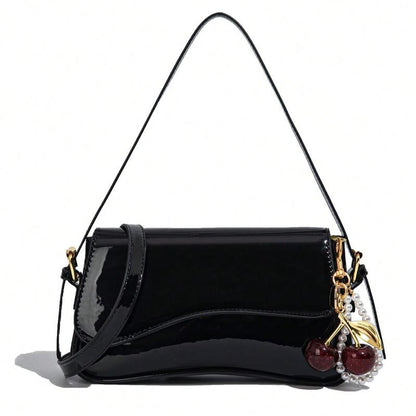 〖Valentines Day〗Women'S Solid Color Shoulder Bag,Valentine’S Day Gift,Fashionable PU Leather Crossbody Bag for Daily Used, Elegant Magnetic Closure Flap Saddle Bag, Casual Trendy Versatile High-Quality Daily Commuting Bag,For Girlfriend